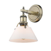 Golden 3306-BA1 AB-OP - Yep by Golden Lighting Orwell 1-light Vanity in Aged Brass and Opal Glass